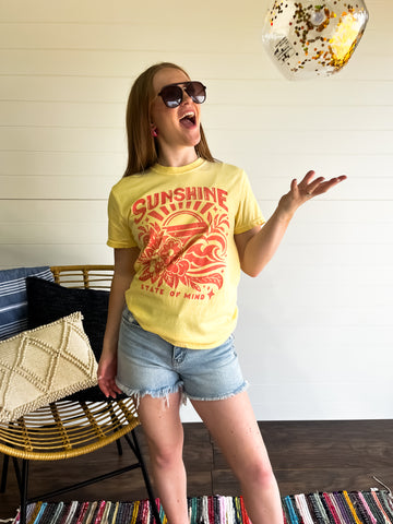 Sunshine State of Mind Yellow Comfort Color Tee
