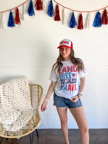 Land of The Free Because of the Brave Tee