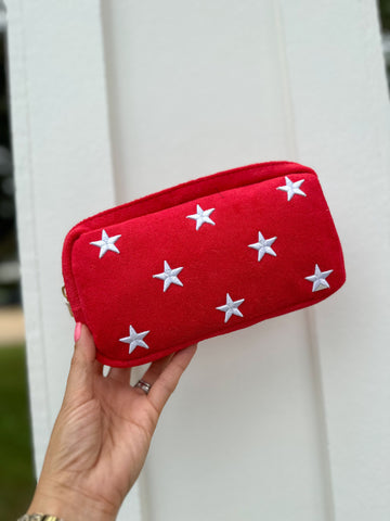 Red Sol Stars Zip Pouch