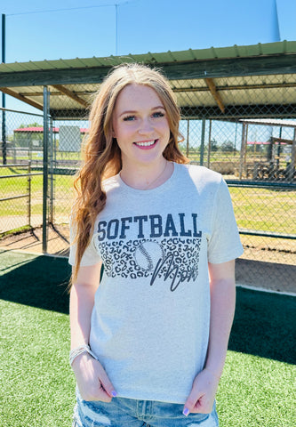 Softball Mama Leopard T-Shirt