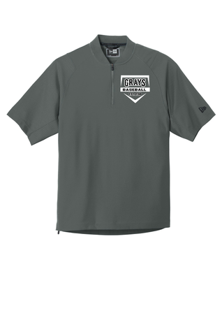 New Era Adult Cage Short Sleeve 1/4-Zip Jacket - Graphite Home Plate