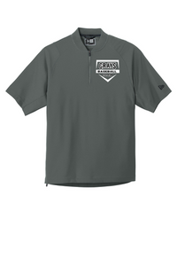 New Era Adult Cage Short Sleeve 1/4-Zip Jacket - Graphite Home Plate