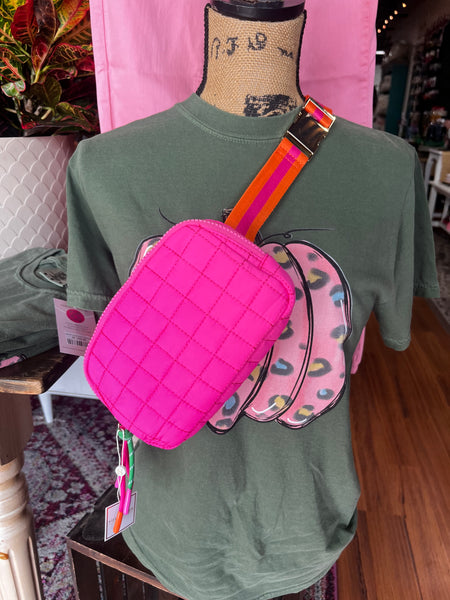 Shiraleah Quilted Hot Pink Ezra Belt Bag
