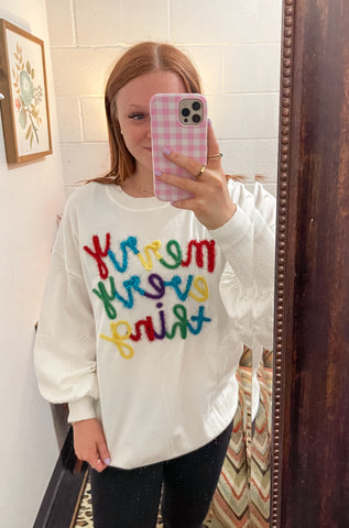 Merry Everything Sweater - White