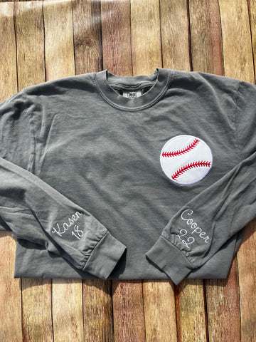 Custom Baseball Pocket Comfort Color Long Sleeve