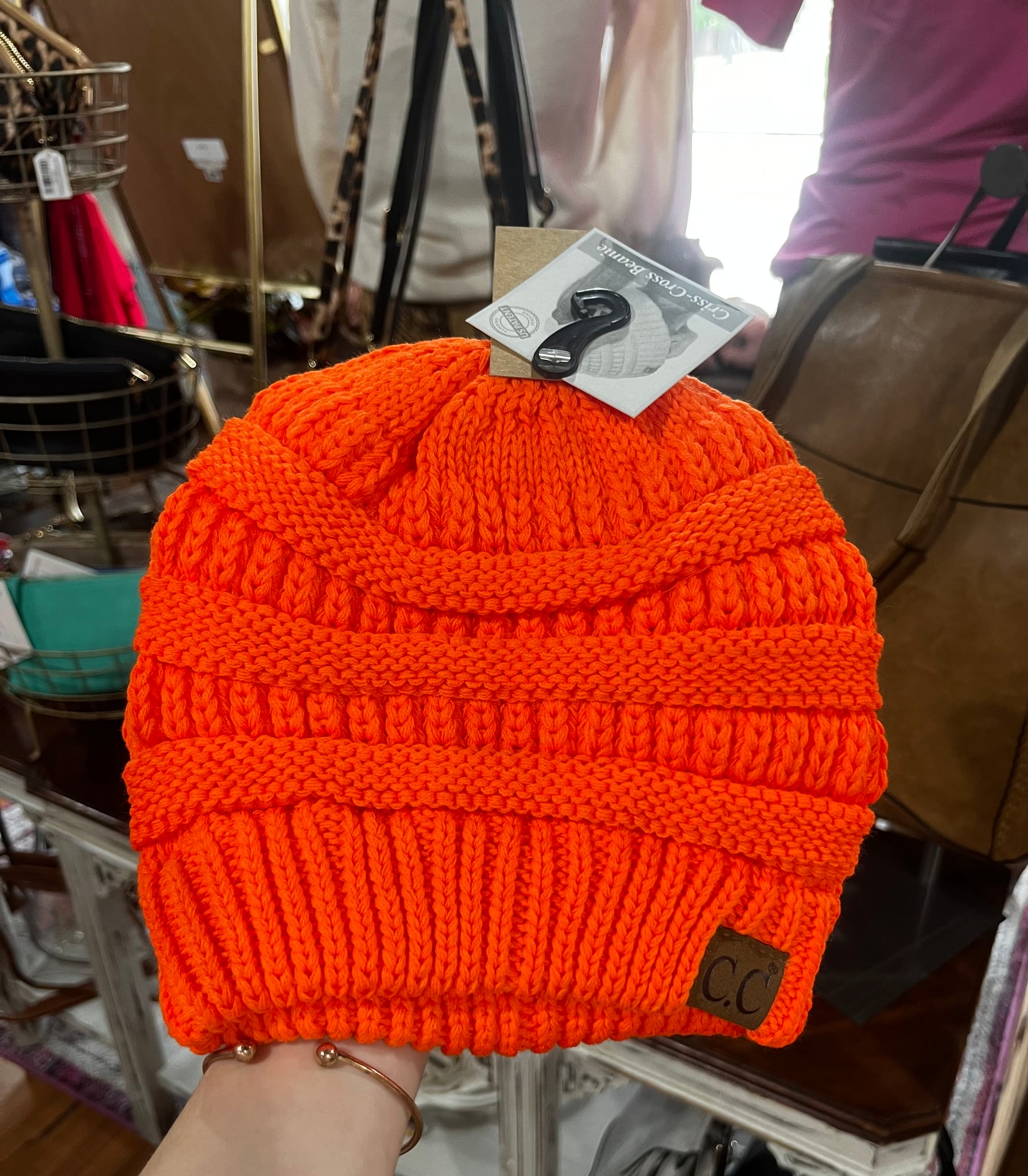 C.C. Beanie Knit Beanie - Neon Orange