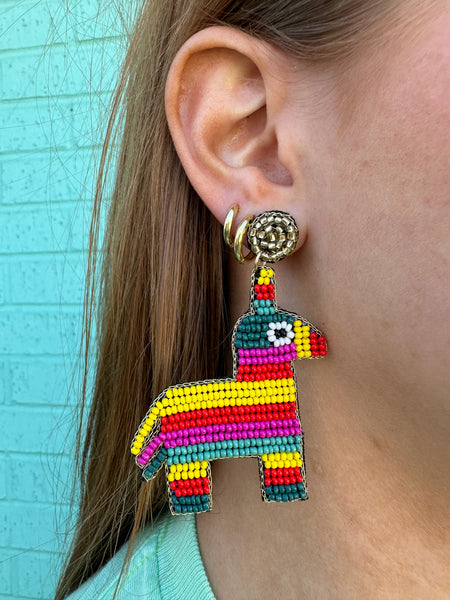 Piñata Multi Colored Beaded Earrings