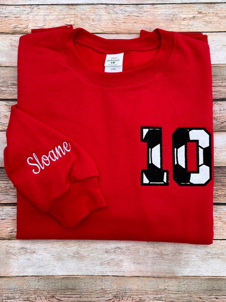 Custom Soccer Number Sweatshirt