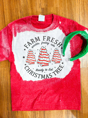 Farm Fresh Christmas Trees Bleached Shirt