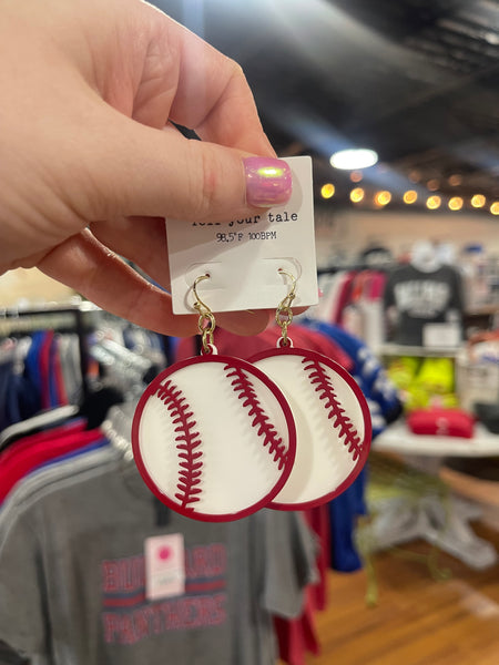 Acrylic Baseball Dangle Earrings