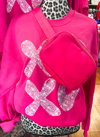 Varsity Hot Pink Belt Bag Fanny