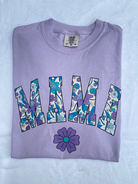 Lilac Floral Mama Comfort Color Tee