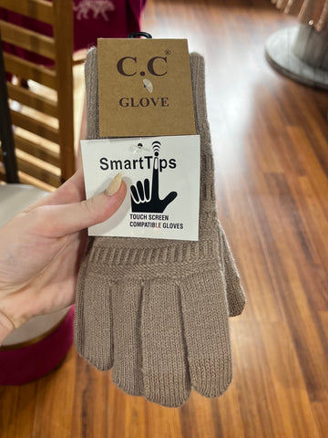 C.C. Beanie Knit Gloves - Taupe