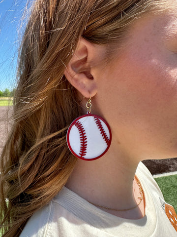 Acrylic Baseball Dangle Earrings