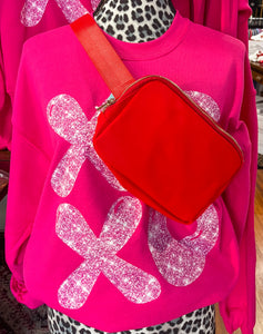 Varsity Red Belt Bag Fanny