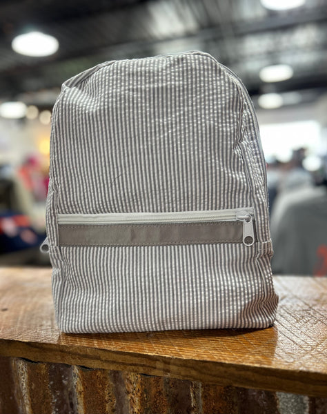 Oh Mint Small (Toddler) Backpack - Gray Seersucker