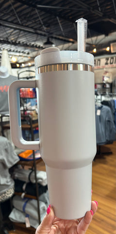 Gray 40oz Stainless Steel Tumbler with Handle