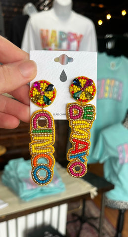 Cinco De Mayo Colorful Beaded Earrings