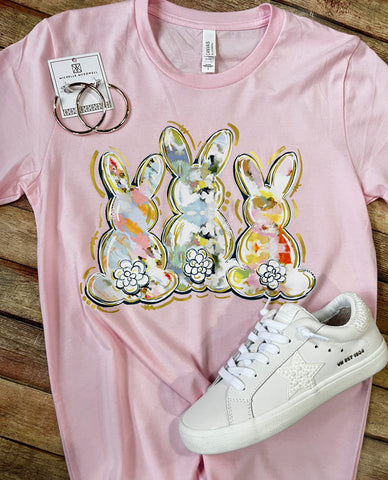 Light Pink Water Color Bunny T-Shirt