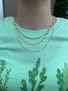 Sparkly Gold Triple Stacked Necklace