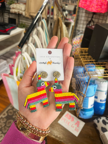 Piñata Multi Colored Beaded Earrings