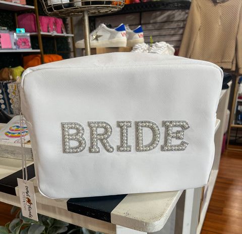 Large White Pearl Bride Bag