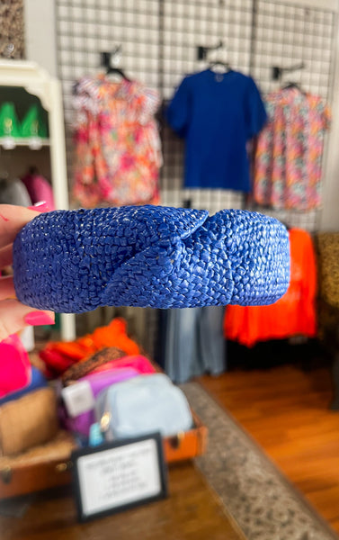 Blue Woven Knotted Headband