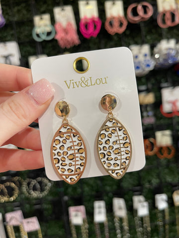 Leopard Enamel Football Earrings