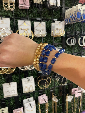 Blue  And Gold Bracelet Stack