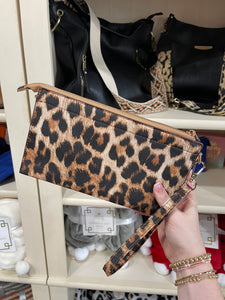Leopard Wristlet Crossbody Bag