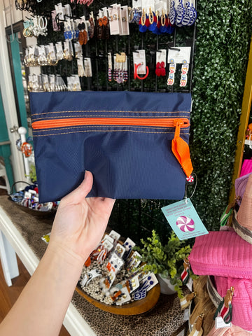 Oh Mint Navy and Orange Pouch