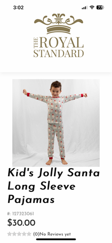 Royal Standard Kid’s Jolly Santa Long Sleeve Pajama’s