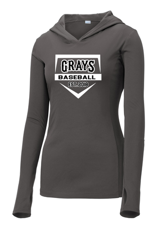 Sport-Tek Ladies Posicharge Competitor Hooded Pullover - Iron Gray Home Plate