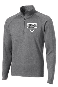Sport-Tek Adult Sport-Wick Stretch 1/2-Zip Pullover - Charcoal Gray Heather Home Plate