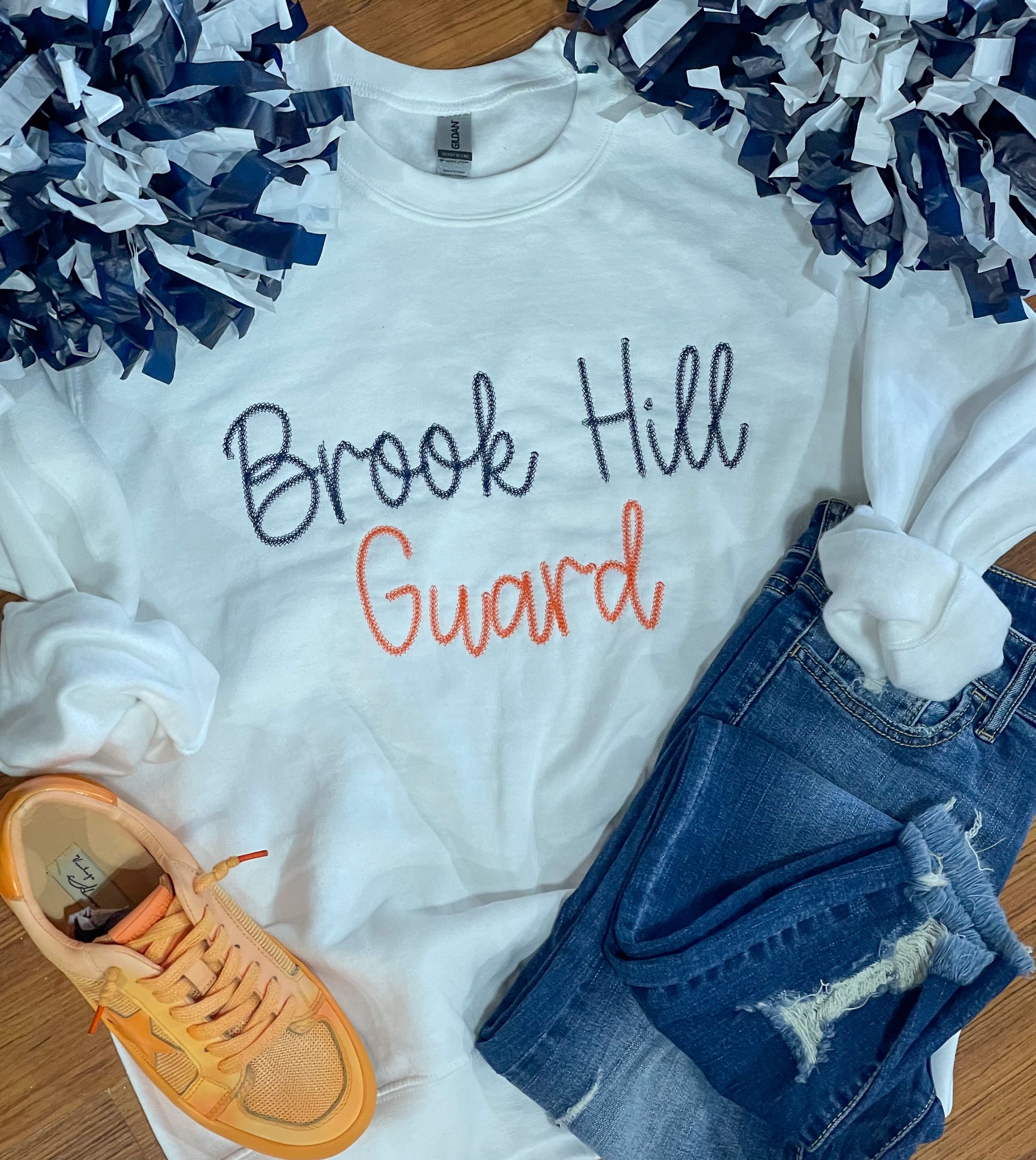 Brook Hill Guard Hemstitch Embroidered Sweatshirt