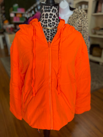 Jodifl Neon Orange Zip Up Jacket