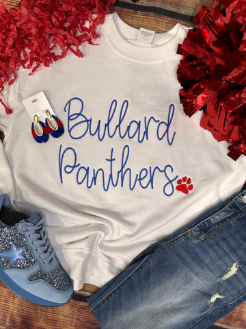 Bullard Panthers Hemstitch Embroidered Sweatshirt - Royal Blue Stitch