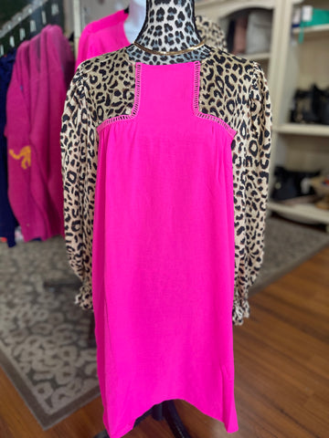 Jodifl Hot Pink Leopard Dress
