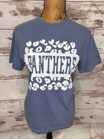 Panthers White Leopard Tee - Denim
