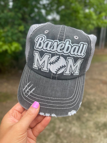 Glitter Baseball Mom Hat
