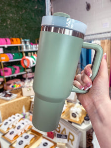 Olive Green 40oz Stainless Steel Tumbler with Handle