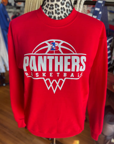 Panthers Basketball Net Glitter Sweatshirts