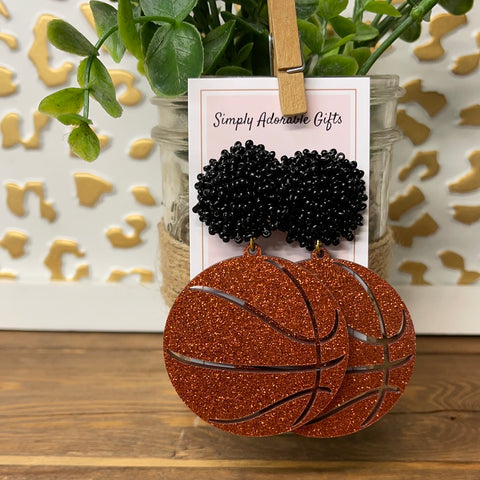 Basketball Sparkle Earrings