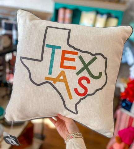 Texas Multi Color Throw Pillow