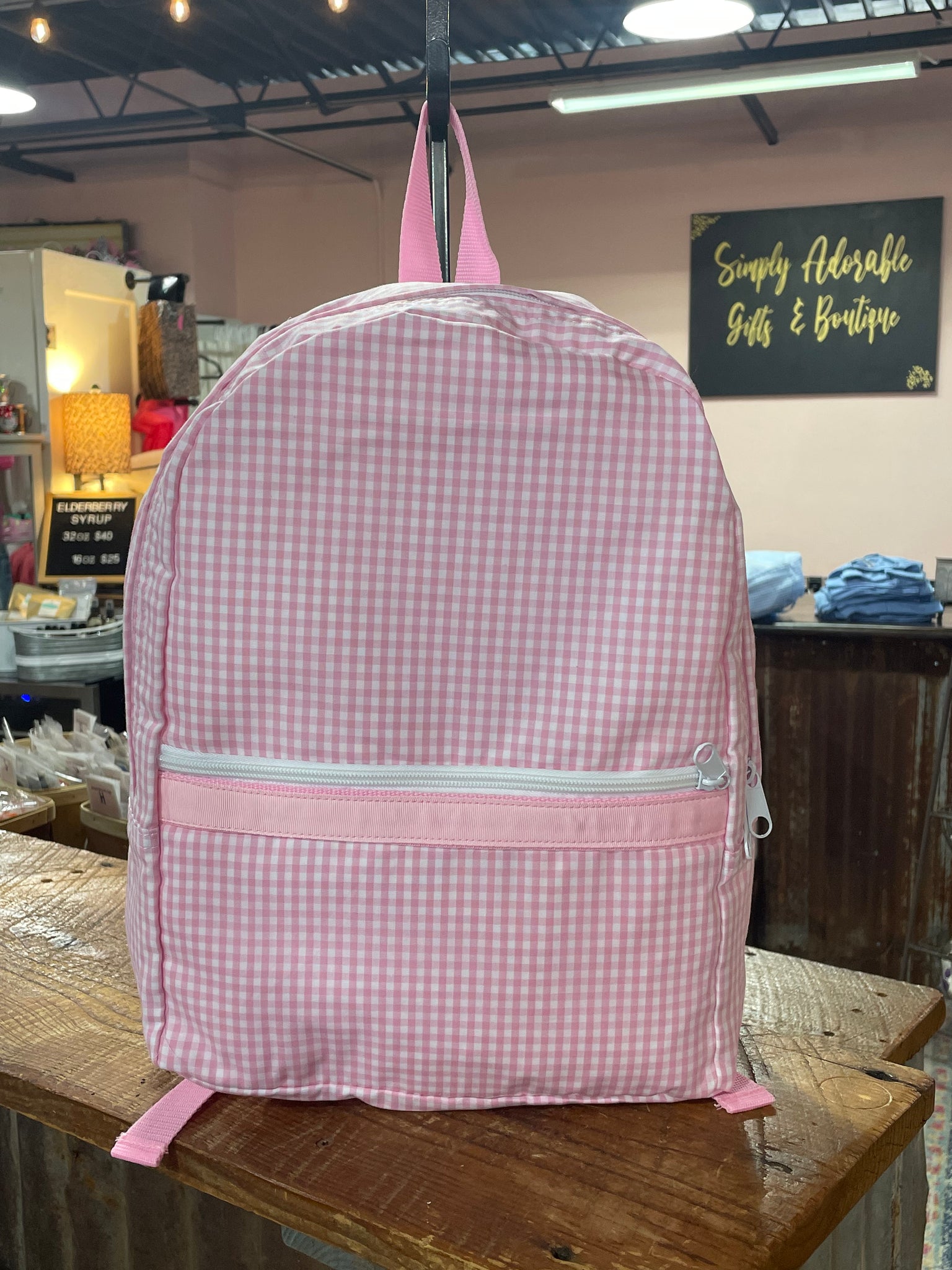 Oh Mint Medium Backpack - Pink Gingham