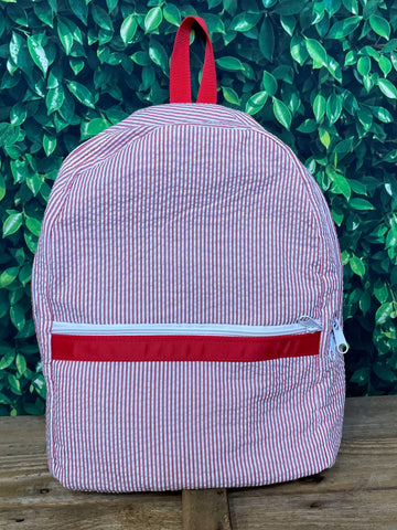 Oh Mint Medium Backpack - Red Seersucker