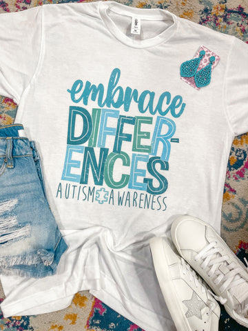 Embrace Differences Autism Awareness Tee