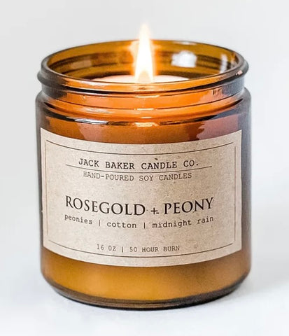 Rosegold + Peony Candle by Jack Baker Candle Co