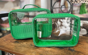 Green Clear Cosmetic Case Set