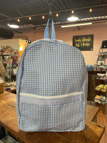 Oh Mint Medium Backpack - Baby Blue Gingham